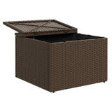 Garden Stool with Cushion Brown 55 x 55 x 37 cm Poly Rattan 366231