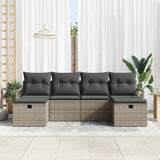 Sofa Set with Cushion with Storage 6 pcs Grey Poly Rattan 3359218