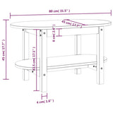 ZNTS Coffee Table White 80x45x45 cm Solid Wood Pine 822293