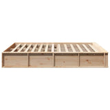 Bed Frame Brown 160 x 200 cm Solid Pine Wood 3385709