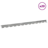 Lawn Edging 20 pcs 102 x 4 x 4 cm Steel Silver 8008735