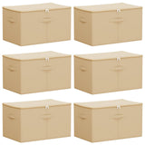 Storage Box 6 pcs Non-woven fabric 55 x 35 x 32 cm 61.6 L Cream 42024607