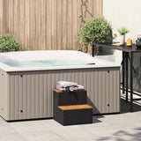 Hot Tub Step Black 50x50x50,5 cm Poly Rattan and Solid Acacia 4103940