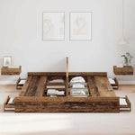 Storage Bed Frame Old wood 180 x 200 cm Engineered wood 3335275
