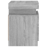 Bedside Cabinet with LED Lights Grey Sonoma 35x39x55 cm 836759