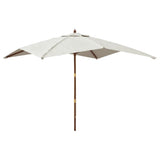 Garden Parasol Sand Polyester, Solid Hardwood, Laminated Bamboo 363191