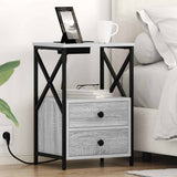 Bedside Cabinet Grey Sonoma 40 x 31 x 60 cm Engineered Wood 859566