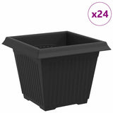 Square Flower Pot 24 pcs Black 33 x 33 x 26 cm Plastic 42020352