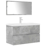 ZNTS 3 Piece Bathroom Furniture Set Concrete Grey Engineered Wood 3324918