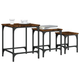 Nesting Coffee Tables 3 pcs Smoked Oak Engineered Wood 838935