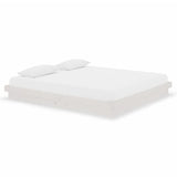 Bed Frame without Mattress White Solid Wood Super King 819923
