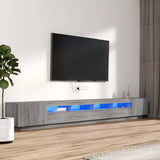 3 Piece TV Cabinet Set with LED Lights Grey Sonoma Engineered Wood 3120177