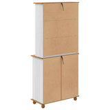 Hutch ASKIM White 91 x 40 x 200.5 cm Solid Pine Wood 3334641