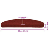 Stair Mats Self-adhesive 20 pcs 65x21x4 cm Bordeaux Red Half Round Large 3365647