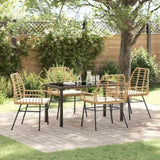 Garden Dining Set 5 pcs Brown Poly Rattan 3380864