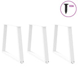 ZNTS Dining Table Legs V-Shape 3 pcs White 80x cm Steel 4012589