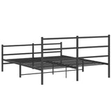Metal Bed Frame without Mattress with Footboard Black 160x200cm 355386