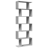 Room Divider Bookcase 6-Tier Grey Sonoma 70x24x193 cm Engineered Wood 858089