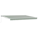 Manual Retractable Awning Green and White 5 x 3 m 3420343
