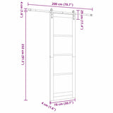 Sliding Door Manual Natural and white 78 x 232 cm 3333250