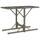3 Piece Bistro Set with Cushions Grey Poly Rattan 365064