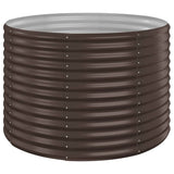 Garden Raised Bed Galvanised Steel 100x100x68 cm Brown 319055