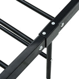 Bed Frame Black Metal Single Durable Bed Frame Rectangular 284689