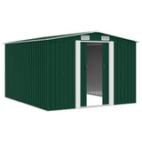 Garden Shed 257x298x178 cm Metal Green 143340