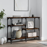 Console Table Smoked Oak 102x29x75 cm Engineered Wood 834082
