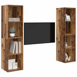 TV Cabinet Set 2 pcs Brown 37 x 37 x 142.5 cm Engineered Wood 3393537