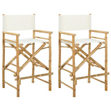 Folding Director's Chair 2 pcs Natural Bamboo 42028052