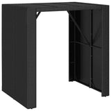 Bar Table with Glass Top Black 105x80x110 cm Poly Rattan 362594