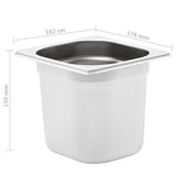 Gastronorm Containers 8 pcs GN 1/6 150 mm Stainless Steel 50908