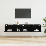 TV Wall Cabinets Wall-mounted 2 pcs Black Oak 80 x 30 x 30 cm 882933