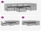 5-Seater Garden Sofa Rattan Look PP White 3444068