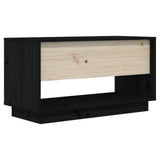 ZNTS TV Cabinet Black 74x34x40 cm Solid Wood Pine 813843