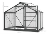 6 x 4ft Polycarbonate Greenhouse, Large Walk-In Green House with Slide Door and Window, Garden T3398P377664