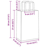 Paper Bags 250 pcs with Handles Yellow 15x8x21 cm 4102005