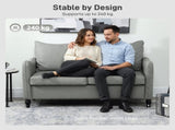 Faux Leather Marble-Effect Two-Seater Sofa - Grey T3398P424867