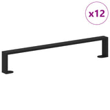 Furniture Feet 12 pcs Black 596 x 40.5 x 100 mm Iron 864819
