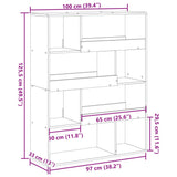 Room Divider Brown Oak 100x33x125.5 cm Engineered Wood 3309489