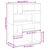 Bookcase Smoked Oak100x33x125.5 cm Engineered Wood 3309334