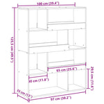 Bookcase Grey Sonoma 100x33x125.5 cm Engineered Wood 3309335