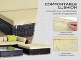 6 PC Rattan Sofa Coffee Table Set Sectional Wicker Weave Furniture for Garden Outdoor Conservatory T3398P315374