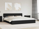 Bed Frame with Drawer Black 180 x 200 cm Engineered Wood 3412158
