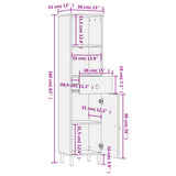 Bathroom Cabinet 38x33x160 cm Solid Wood Mango 358234