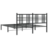 Metal Bed Frame without Mattress with Headboard Black 150x200cm 376326