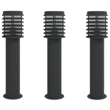 ZNTS Outdoor Floor Lamps 3pcs Black 60 cm Stainless Steel 4006362