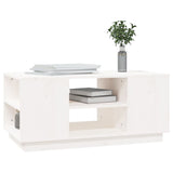Coffee Table White 90x49x40.5 cm Solid Wood Pine 814400
