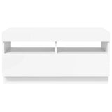 TV Cabinet with LED Lights High Gloss White 80x35x40 cm 804451